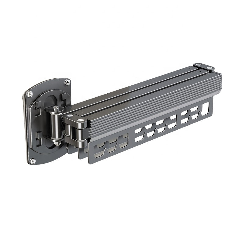 "Porte-linge mural rétractable et pliable pour vêtements."