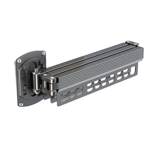 "Porte-linge mural rétractable et pliable pour vêtements."